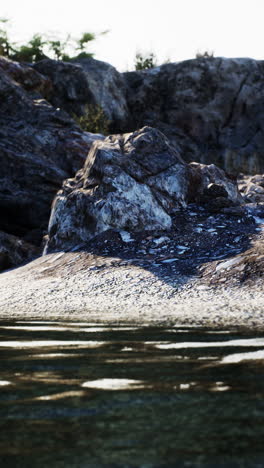 rocks and water in a serene natural landscape