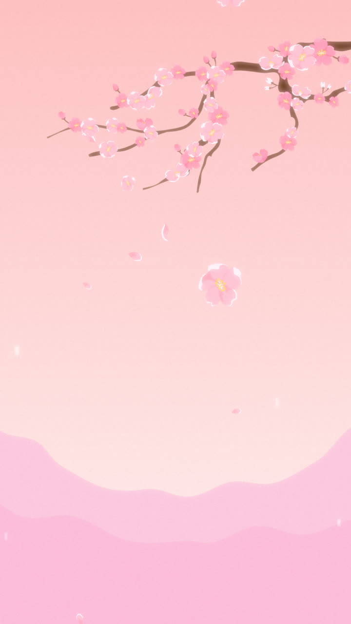 An animation of Hand drawn cherry blossom background