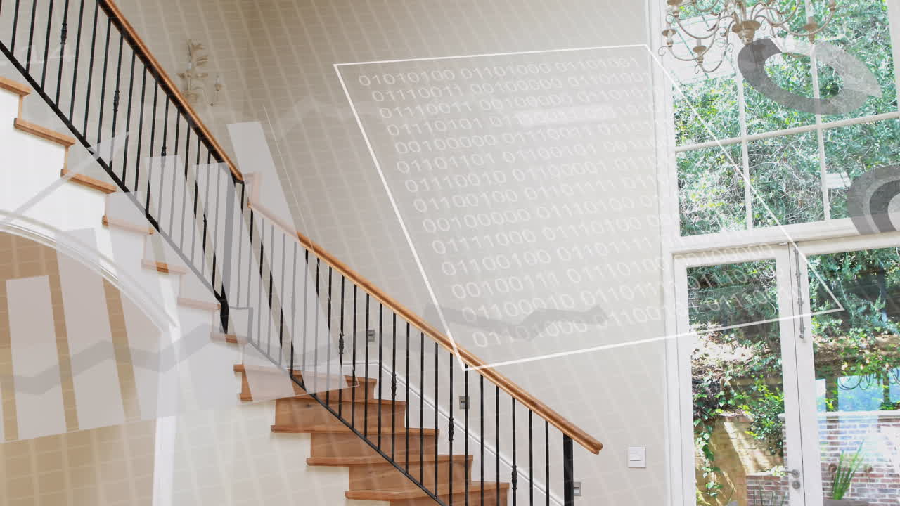 animación de estadísticas y procesamiento de datos sobre el interior de la casa