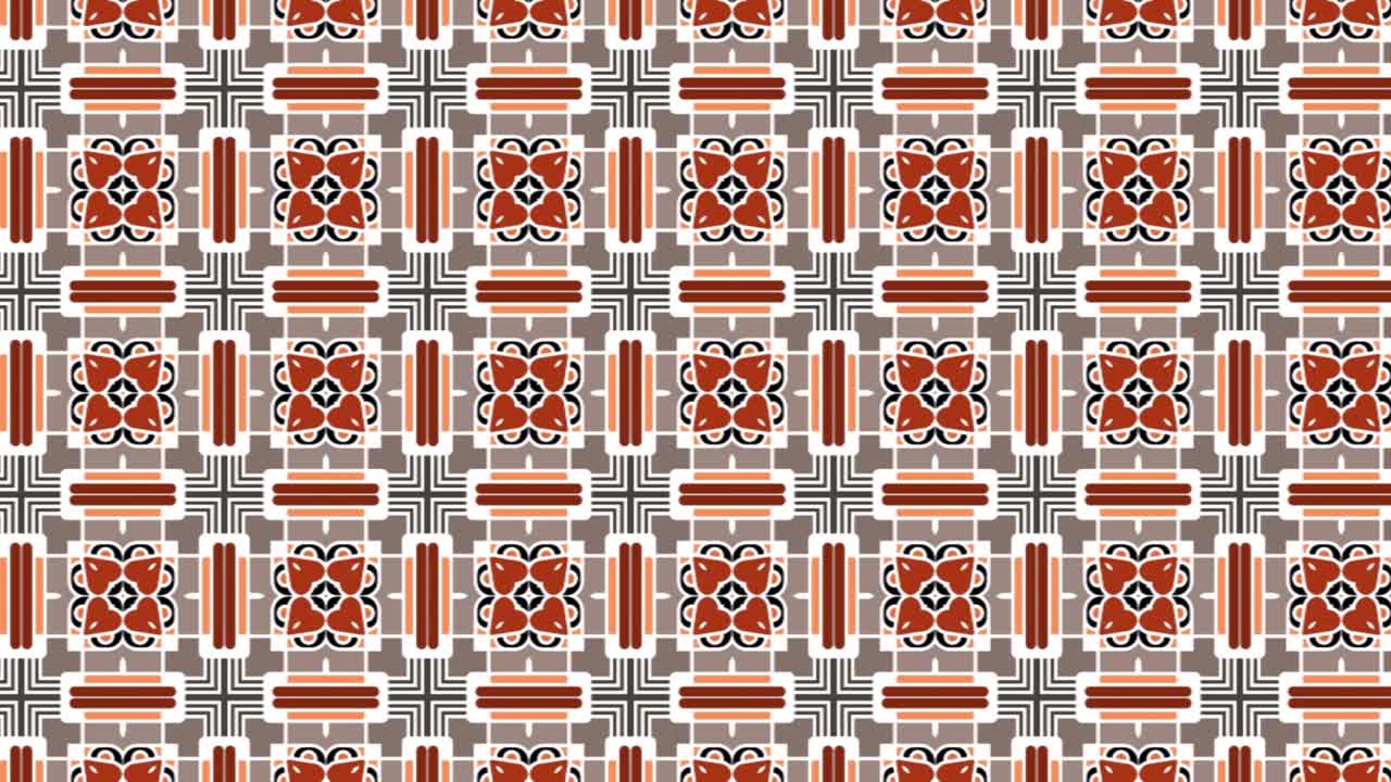 una representación 3d de la hermosa animación de textura de fondo de patrón de mosaico sin fisuras desplazándose a la derecha