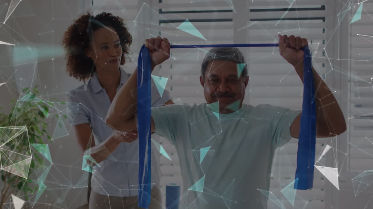 animación de conexiones a través de diversos ejercicios de médicos y pacientes