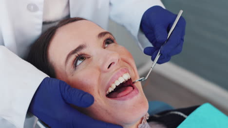 dental checkup with a happy patient