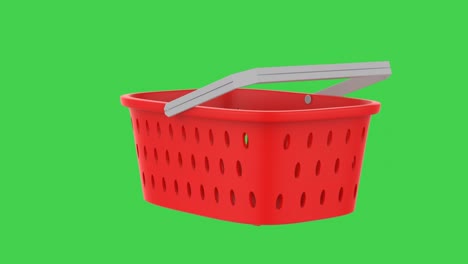 cesta de compras roja vacía