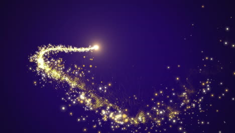 animación de partículas amarillas brillantes