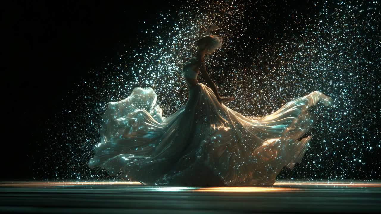 Elegant Woman in Sparkling Dress