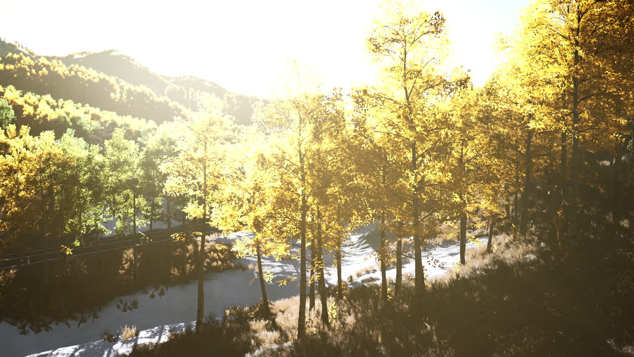 ⁇ 빛 아래 빛나는 산의 멋진 전망