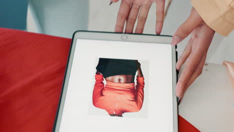 colaboración, diseño y moda tableta digital