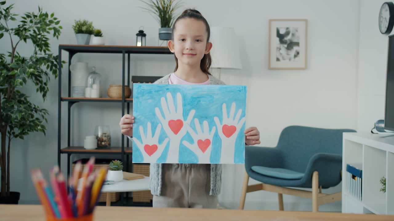 Girl Holding a Painting