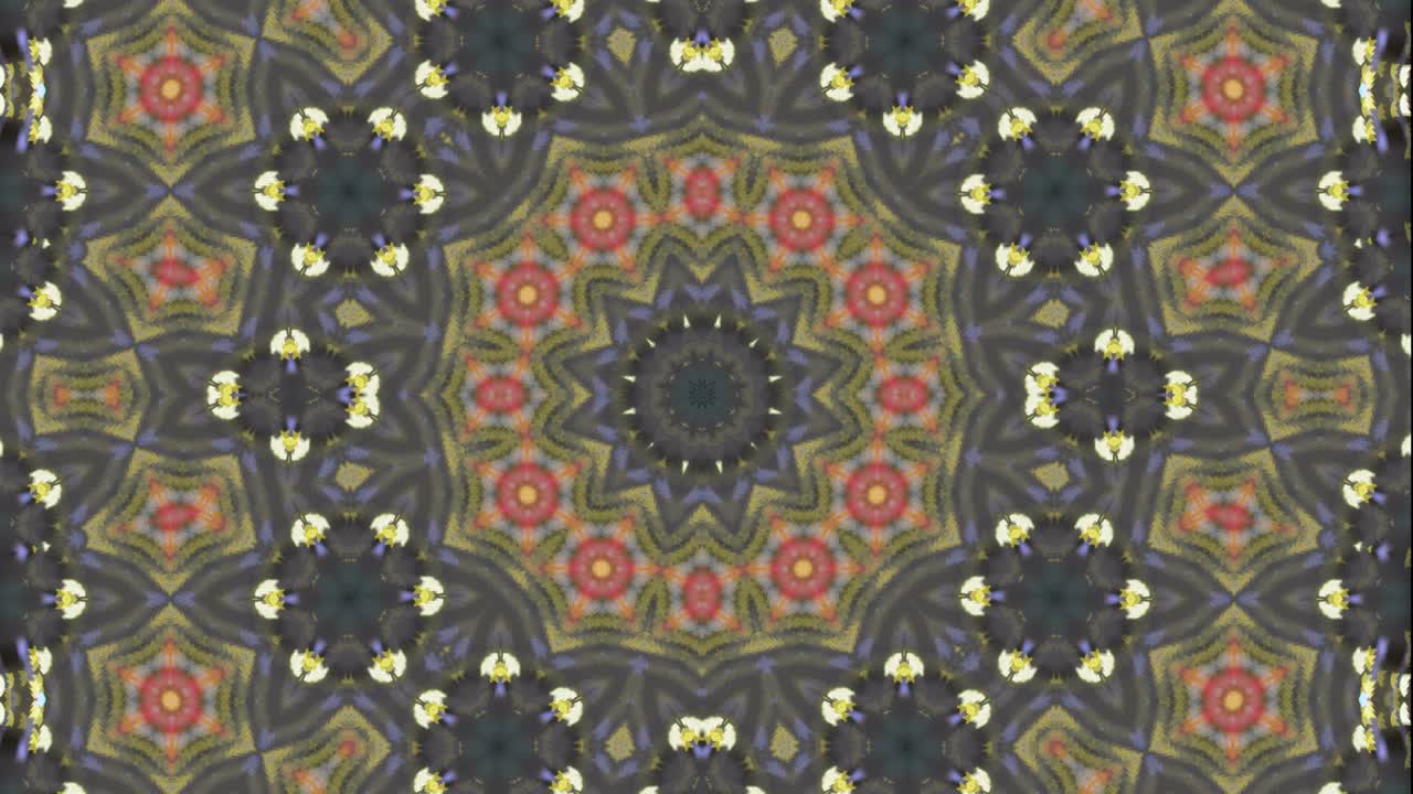 Effetto di simmetria di movimento circolare rosso, giallo, blu