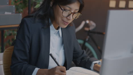 businesswoman working at a modern office