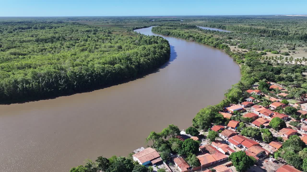 Riverside City At Araioses In Maranhao Brazil. Largest River Delta. Coastal Cityscape. Riverside City At Maranhao. Riverside Scenery. Nature Background. Travel Destination. Brazil Northeast