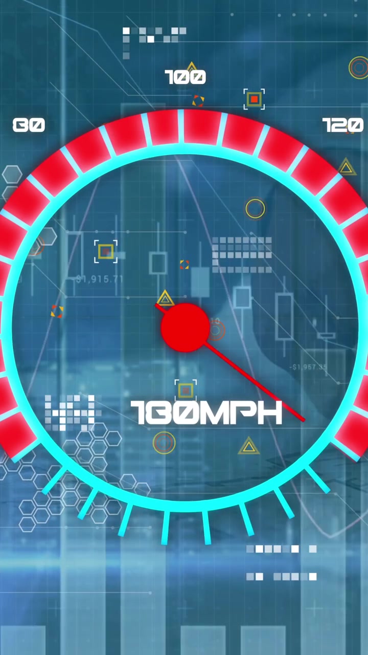 Animation of speedometer over data processing