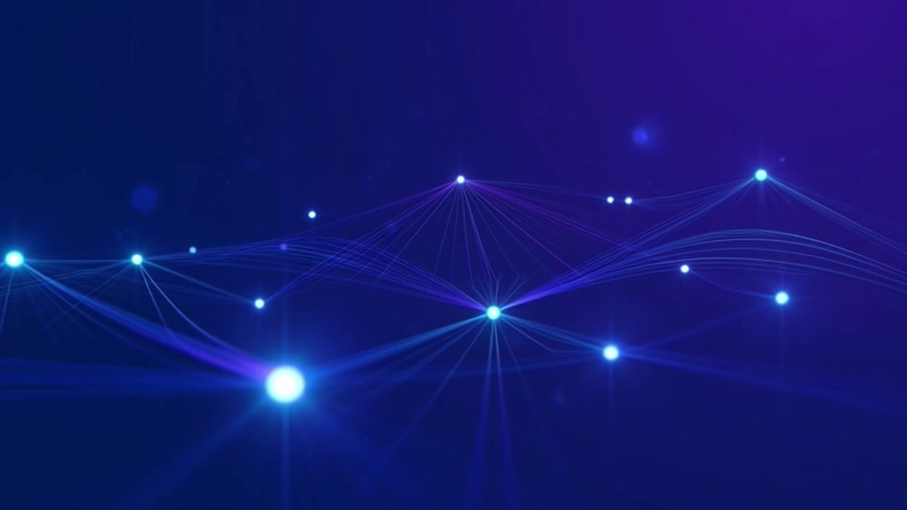 Abstract Digital Network Connection with Glowing Nodes and Lines