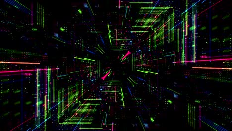 ciberespacio ciencia y tecnología de fondo. 3d render 4k bucle.
