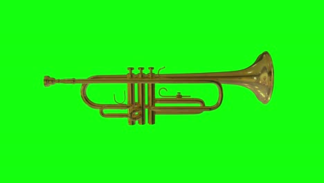 8 animations 3d golden trumpet green screen