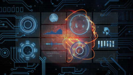 animación del procesamiento de datos en todo el mundo