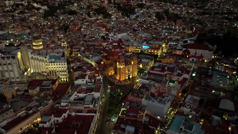 drone shot: guanajuato at sunset