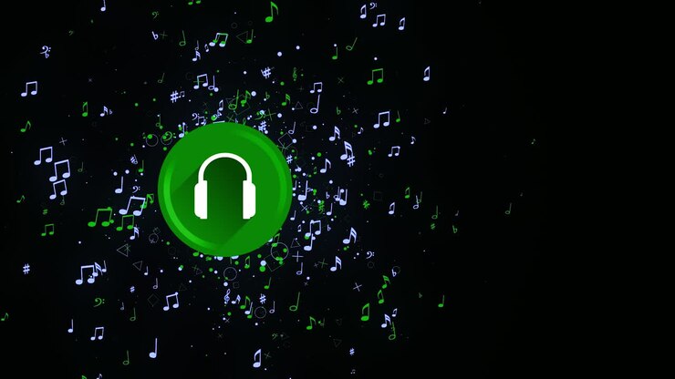Music Headphones Icon with Musical Notes