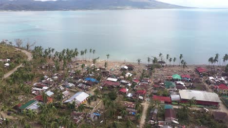 province of southern leyte with seaside houses destroyed after the hit of typhoon odette on december 2021 in the philippines