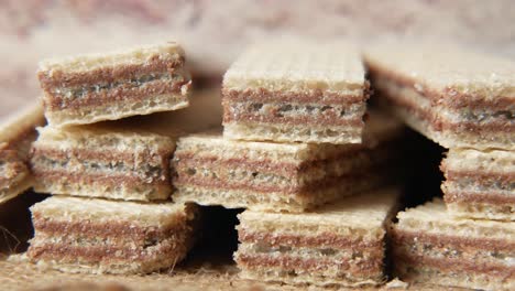 stacked chocolate wafers