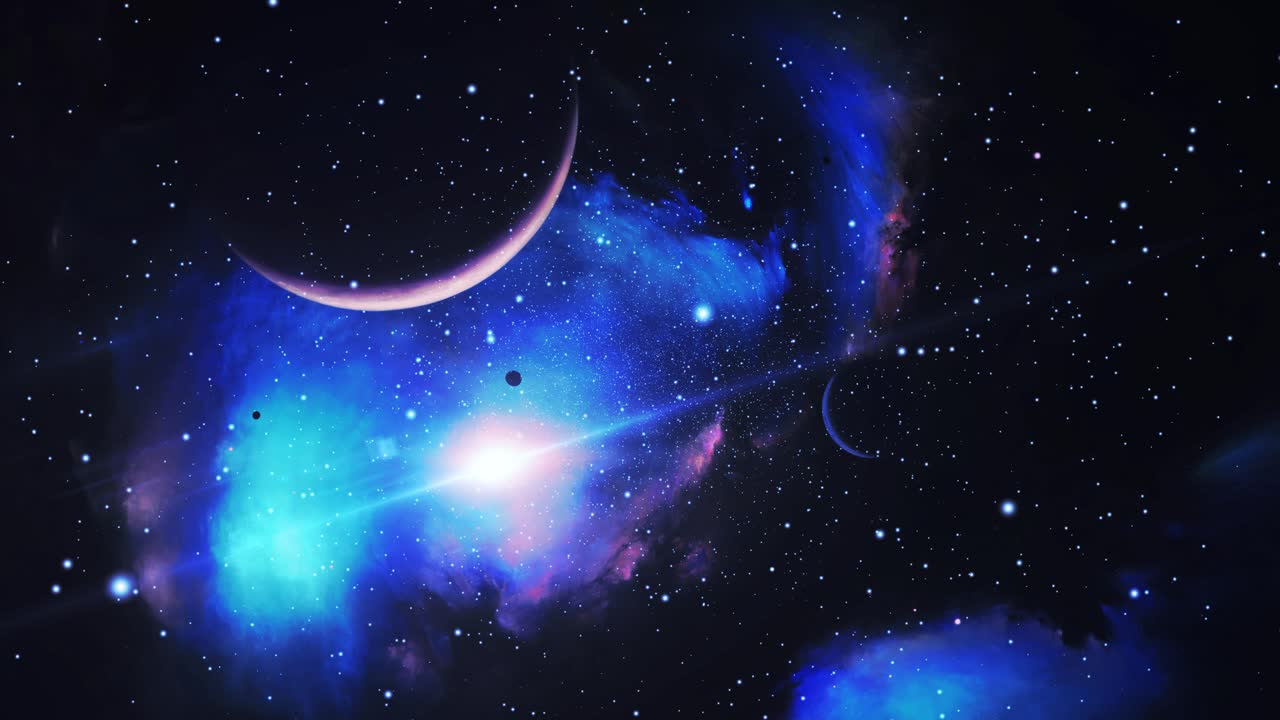 planets and nebula clouds in the dark universe