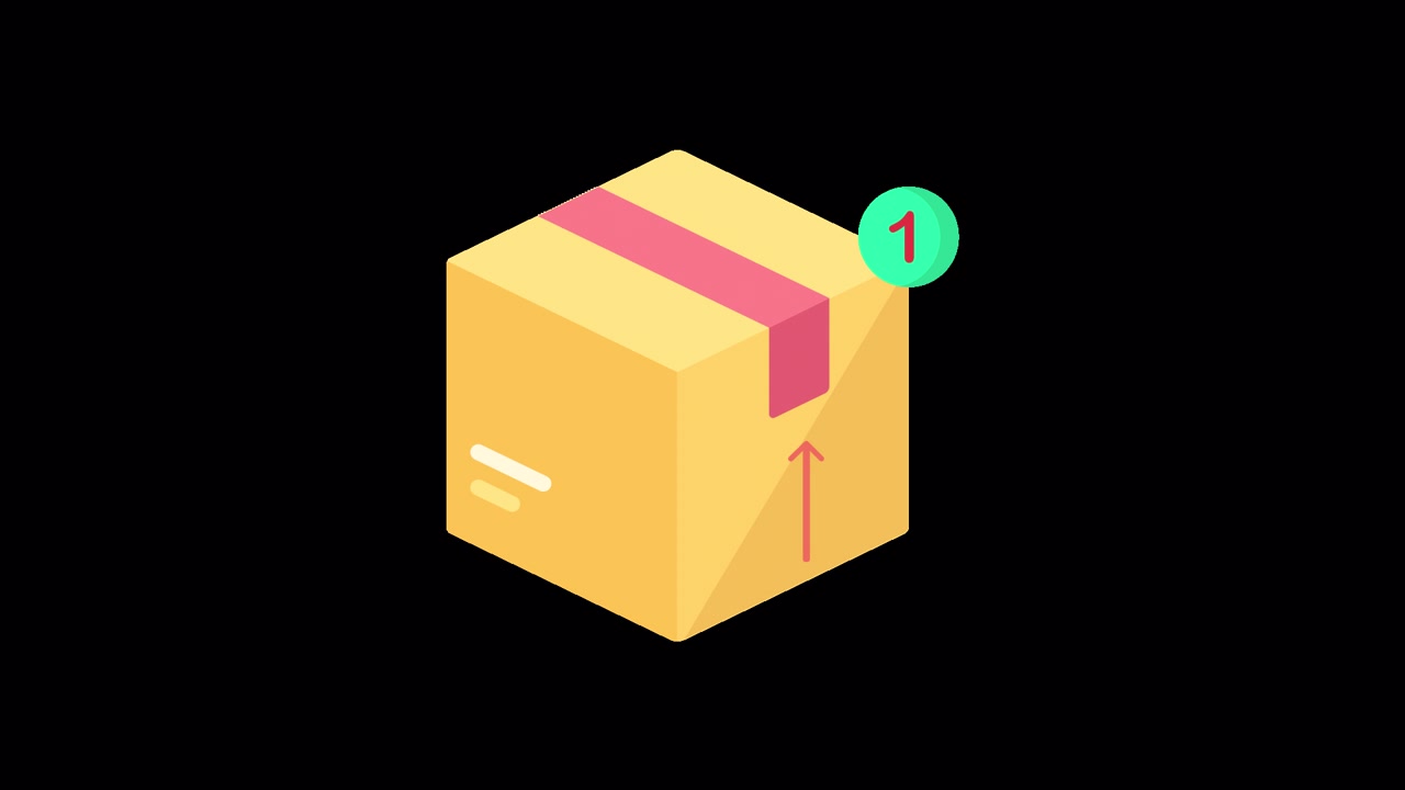 Animated Isometric Package with New Item Notification