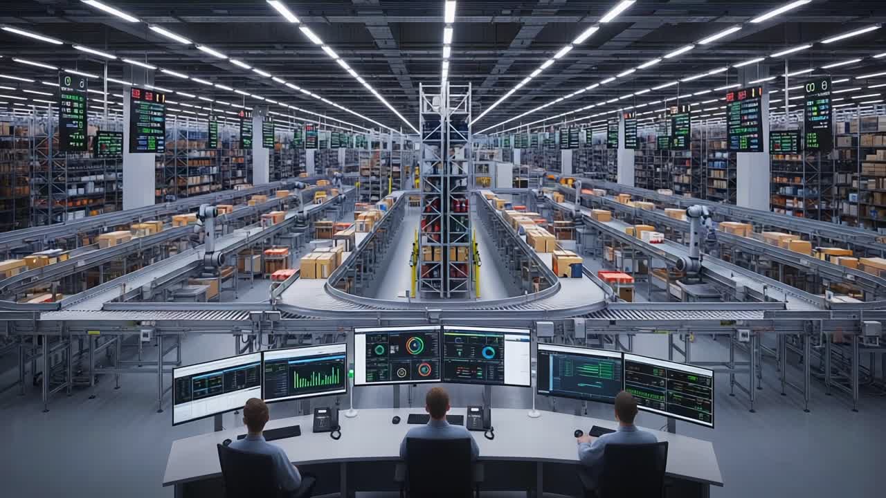 Advanced Automation in a High-Tech Warehouse: A View of Robotics and Control Systems Managing a Dynamic Logistics Environment