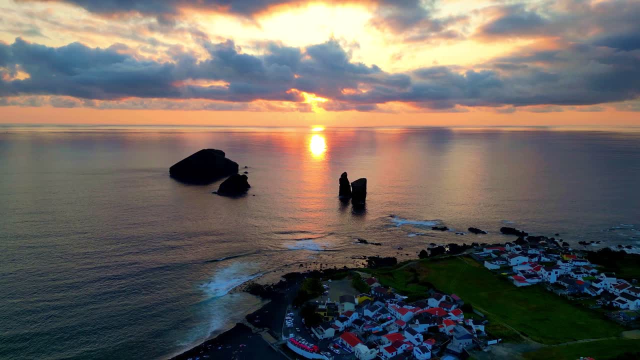 Azores sunset over São Miguel’s rugged Atlantic coastline