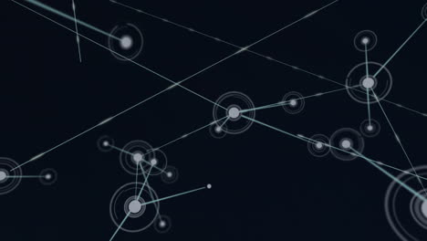 animación digital de una red de conexiones flotando contra un fondo negro