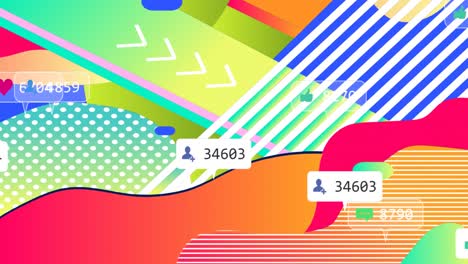 animation of social media data processing over abstract pattern