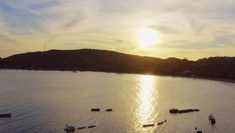 Arial-shot-of-the-sunset-over-Buzios-Brazil