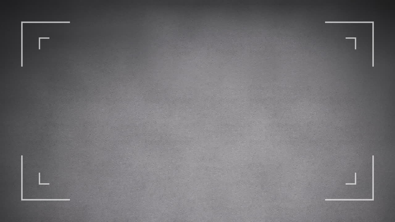 Animation af hvide hjørnemarkeringer af rektangulært scannerfelt på mørkegrå baggrund med plads til tekst