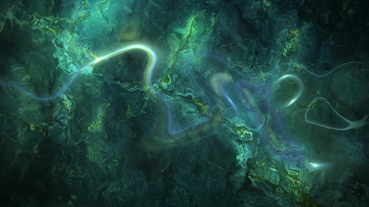 Creating mystical swirling design, glowing abstract lines and patterns in animation