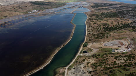 vista aérea de la mina de sal en la ciudad de pag