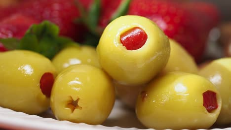 stuffed olives with strawberries