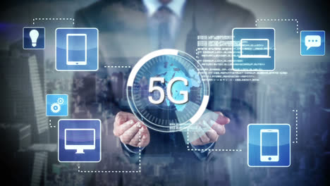 5g-Mostrado-En-Un-Círculo-Con-Un-Hombre-De-Negocios-Al-Fondo