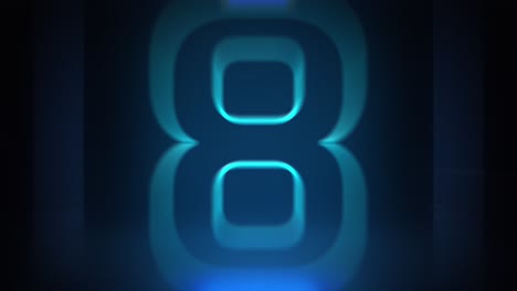 Blue Purple Square Neon Countdown 10 Seconds Beautiful Outline Retro Glow Light Box Color Dynamic Flying Animation Concept Background With Reflection
