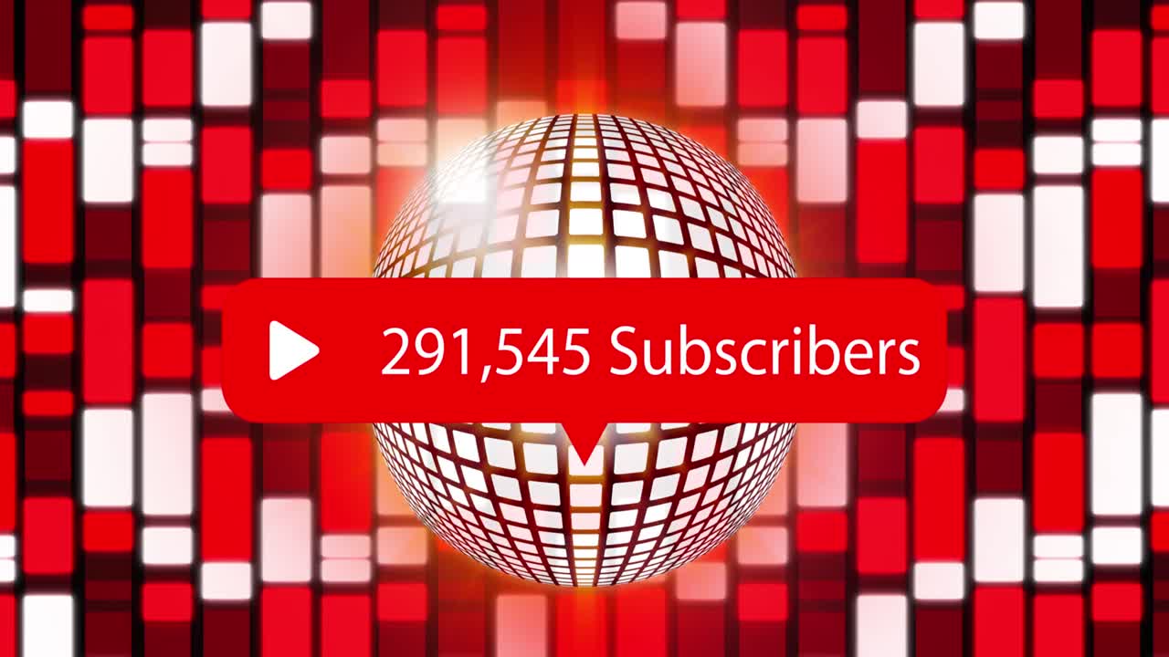 animación de bola de discoteca y luces sobre un fondo colorido