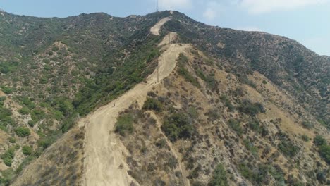 4k 60 fps cinematic drone footage in glendale mountains overlooking los angeles.
