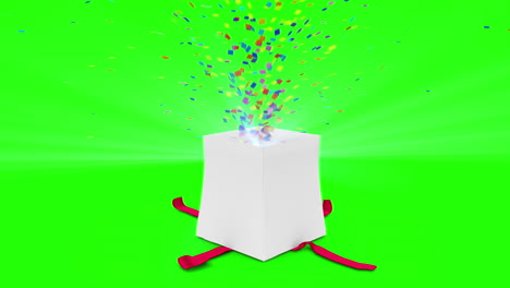 digital animation of birthday gift exploding