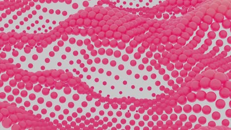 abstract wave pattern of pink spheres