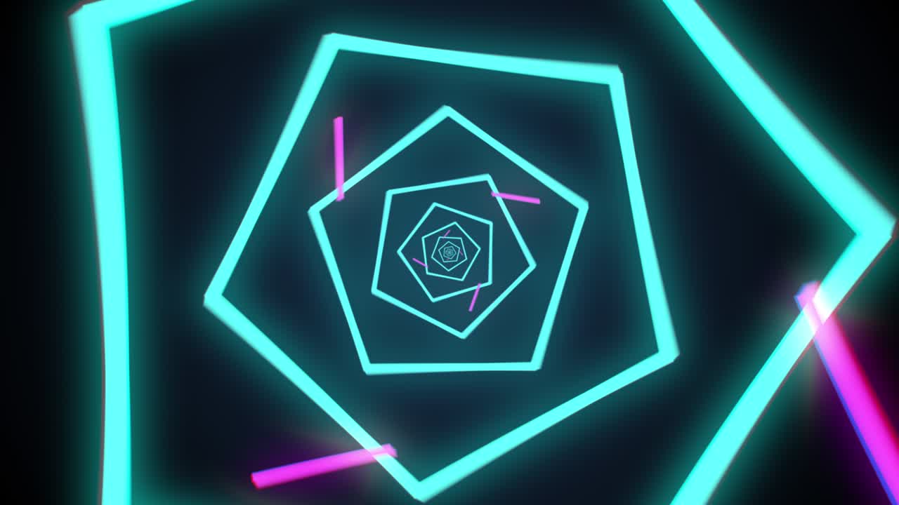 끝없는 레트로 네온 터널 배경