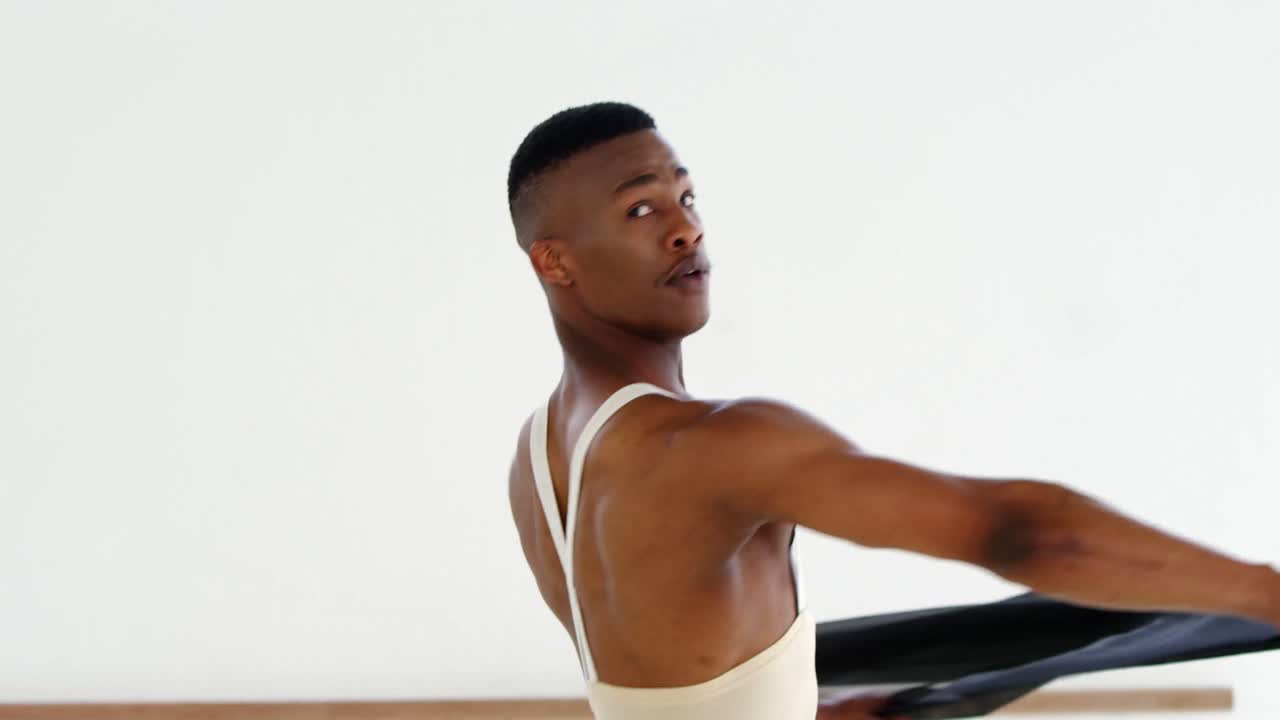 Male dancer practicing contemporary dance