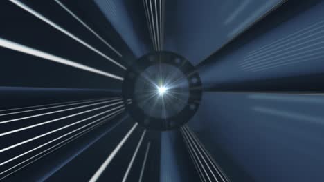 futuristic tunnels loop – turning dark blue metal