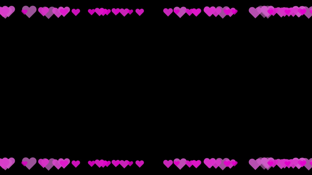 Animated Pink and Purple Hearts Forming a Moving Border