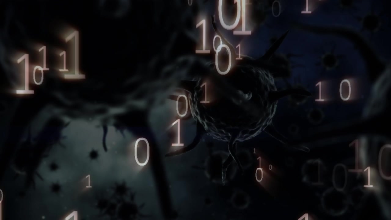 Animation af databehandling over virusceller