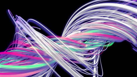 animation of light trails over black background