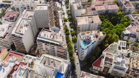 drone shot of the roof tops of the buildings in marbella