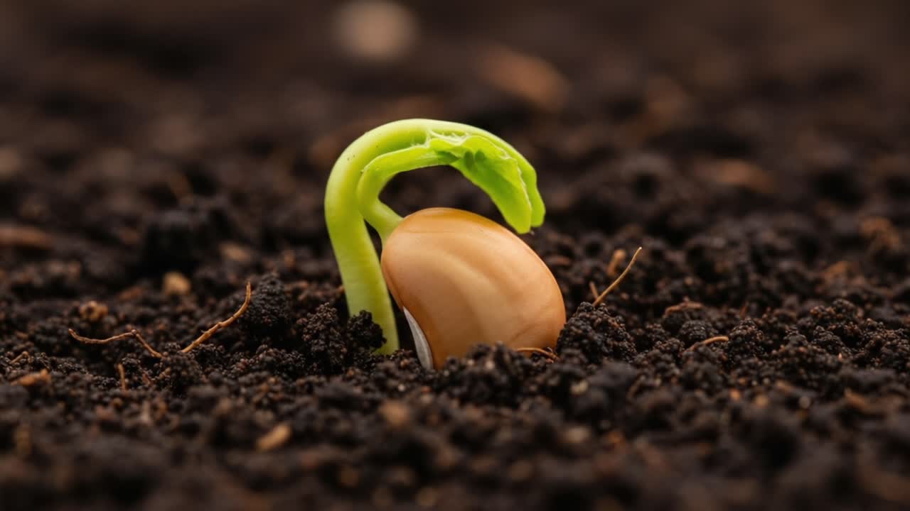 The Journey of a Seedling Emerging from Dark Soil: Nature's Remarkable Transformation from Inception to Growth