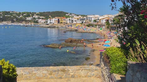 beach in costa brava calella de palafrugell tamariu catalunya spain fishing village mediterranean sea transparent turquoise blue waters catalan tourism in girona